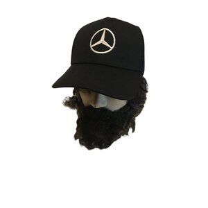Black Mercedes Logo Mesh Trucker Cap By Sport-Tek Adjustable Snapback Polyester